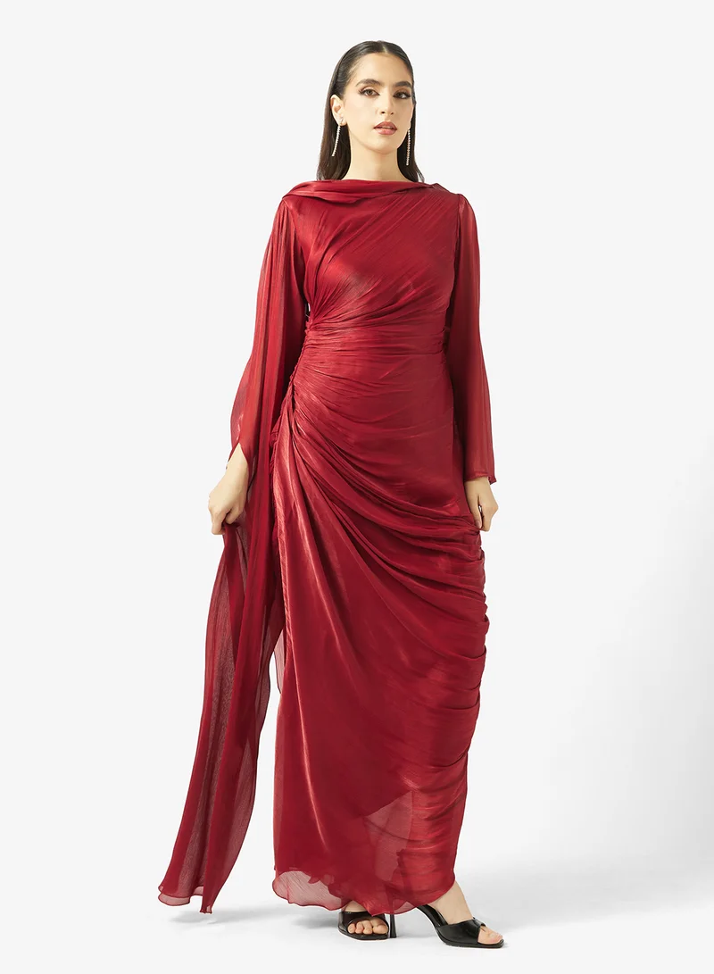 Crinkle Shimmer Maxi Dress